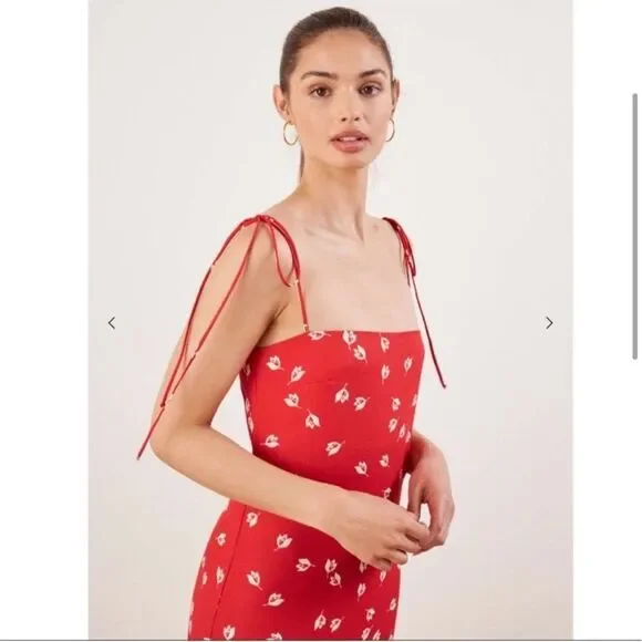 Reformation finley dress red - Picture 2 of 7